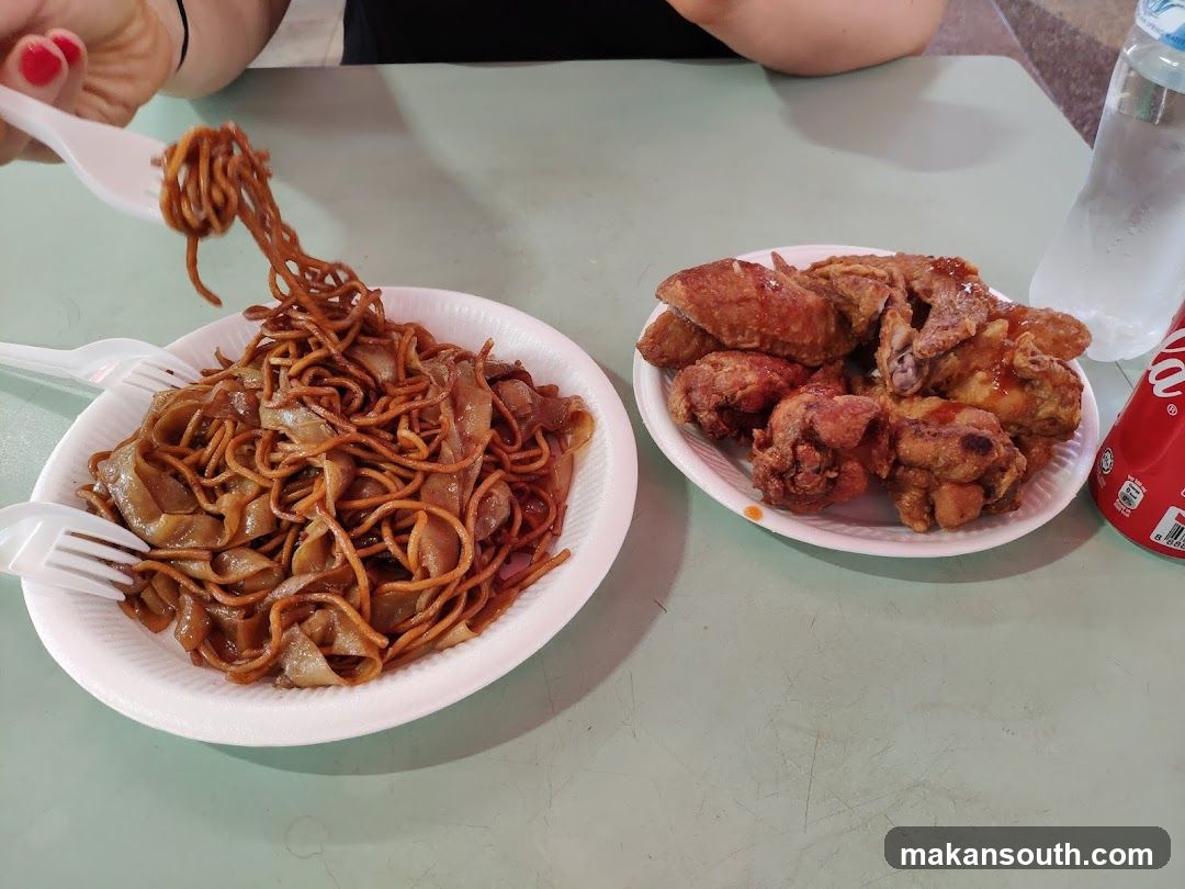 Noodles and Fried Chicken Meal