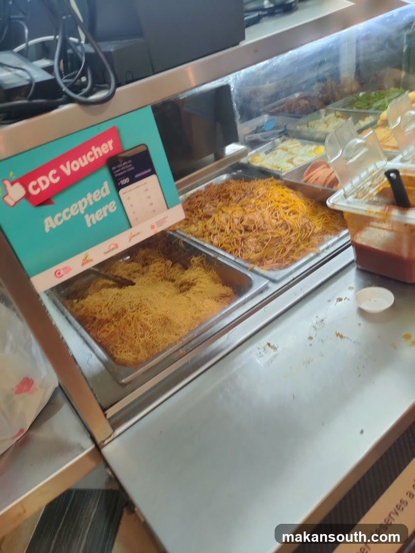 Food Display Counter with CDC Voucher Sign