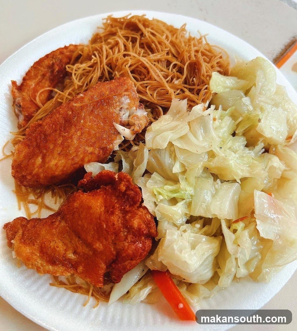 Fried Chicken and Noodles Plate