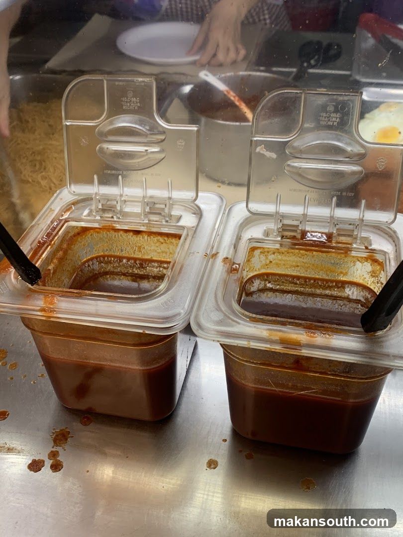 Sauce Containers in Food Stall