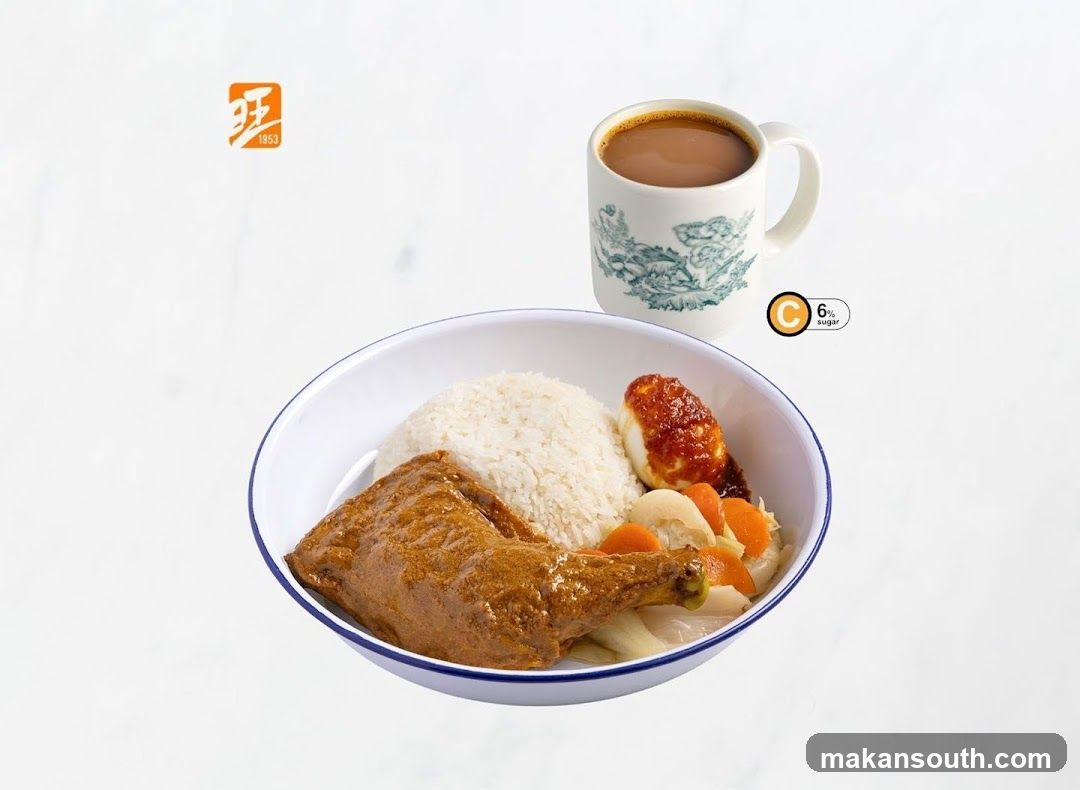 Curry Chicken Rice Bowl with Coffee