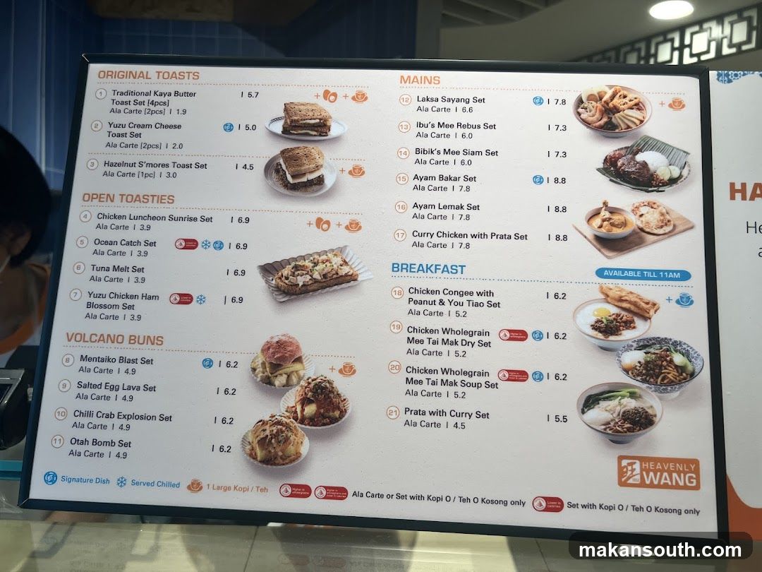 Heavenly Wang Menu Board