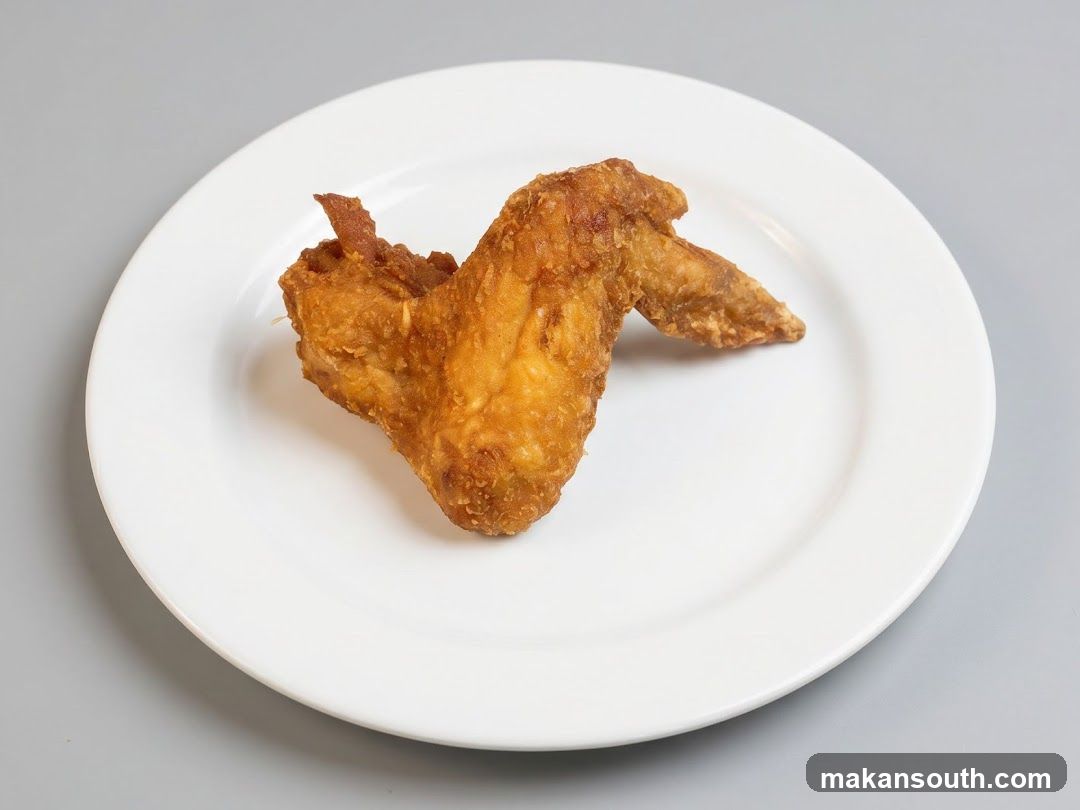 Fried Chicken Wing on White Plate