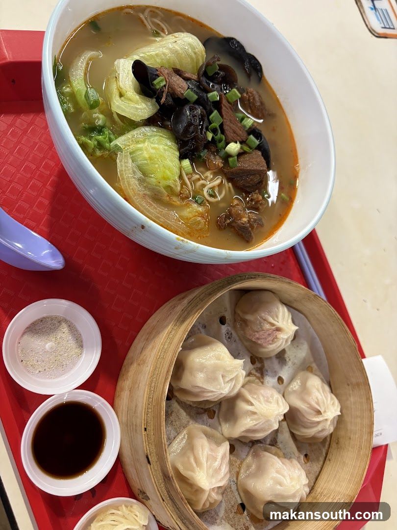Dish with soup and dumplings