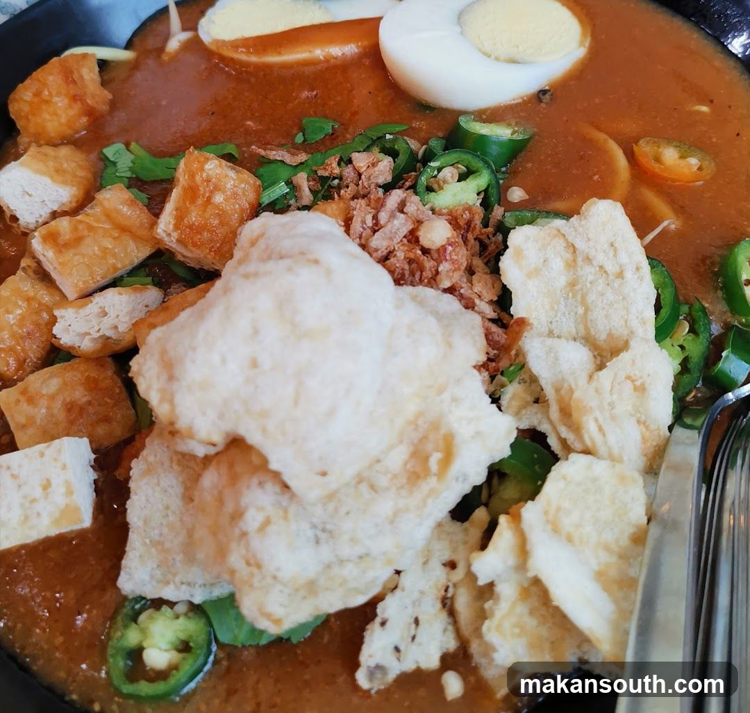 Curry Noodle Dish with Fried Dough and Tofu