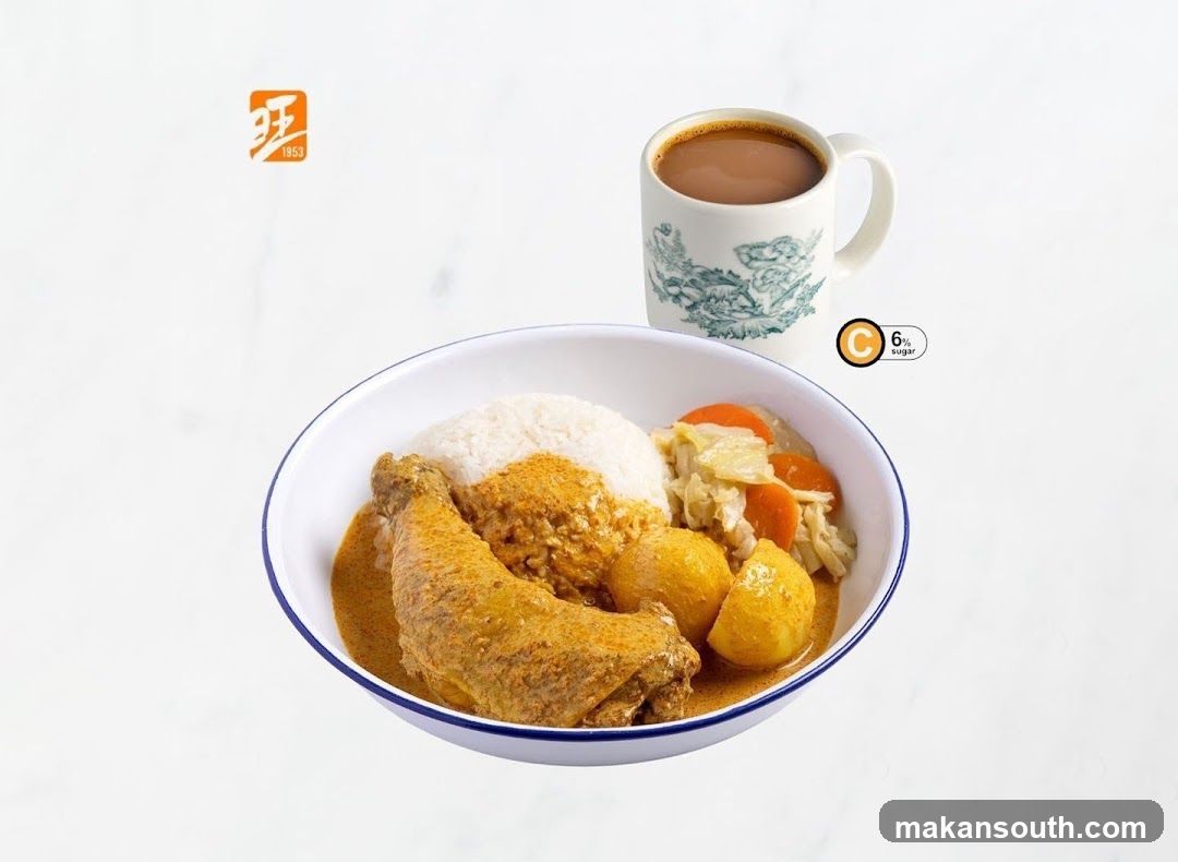 Curry Chicken Rice with Coffee