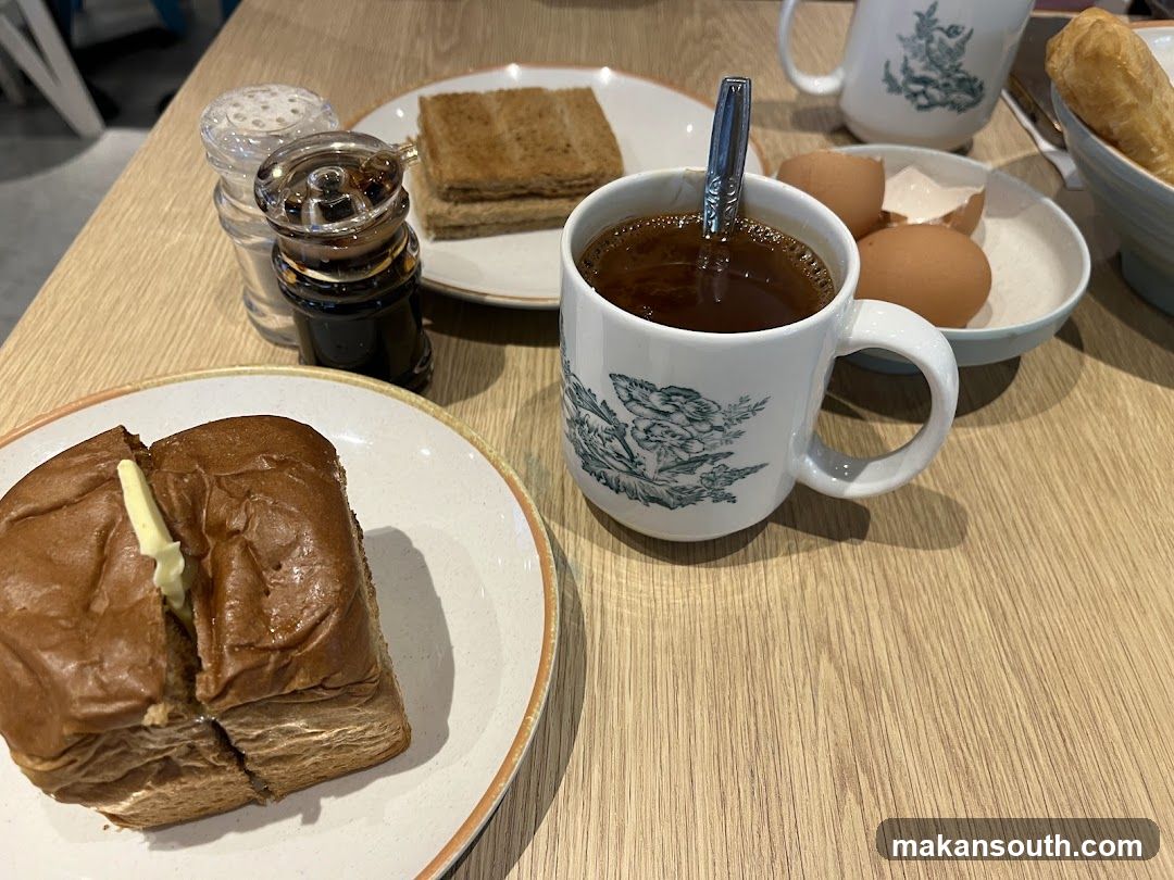Breakfast Spread with Toast and Coffee
