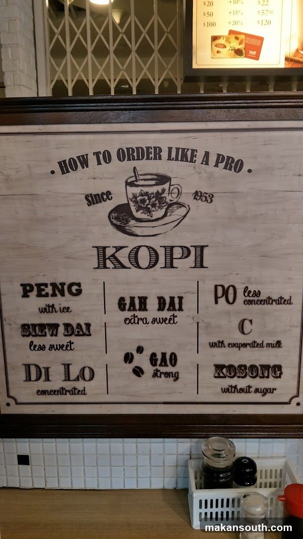 Kopi Order Guide Sign