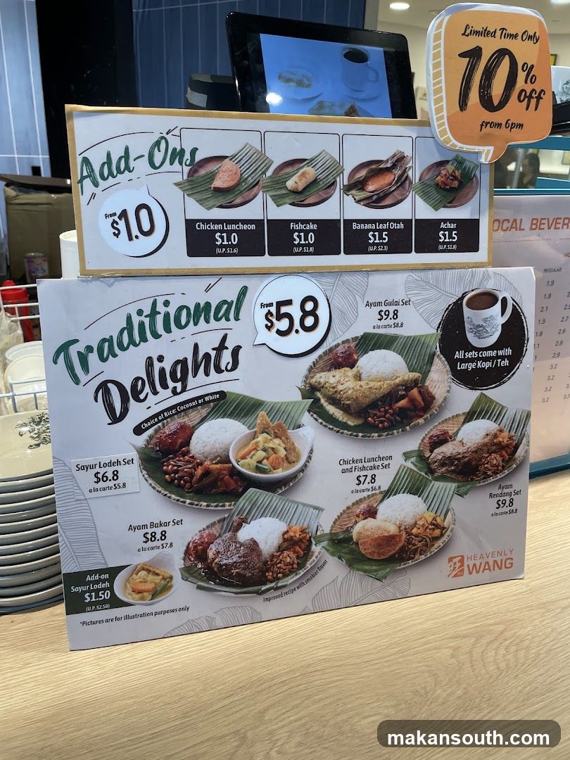 Traditional Delights Menu Display