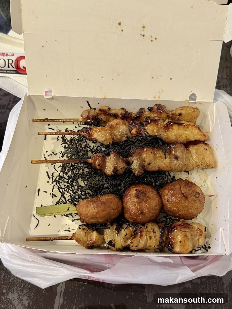 Grilled Skewers in Takeout Box