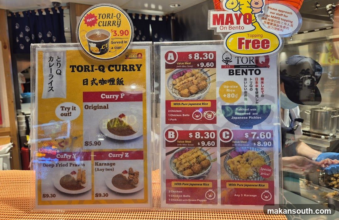 Tori-Q Curry & Bento Menu