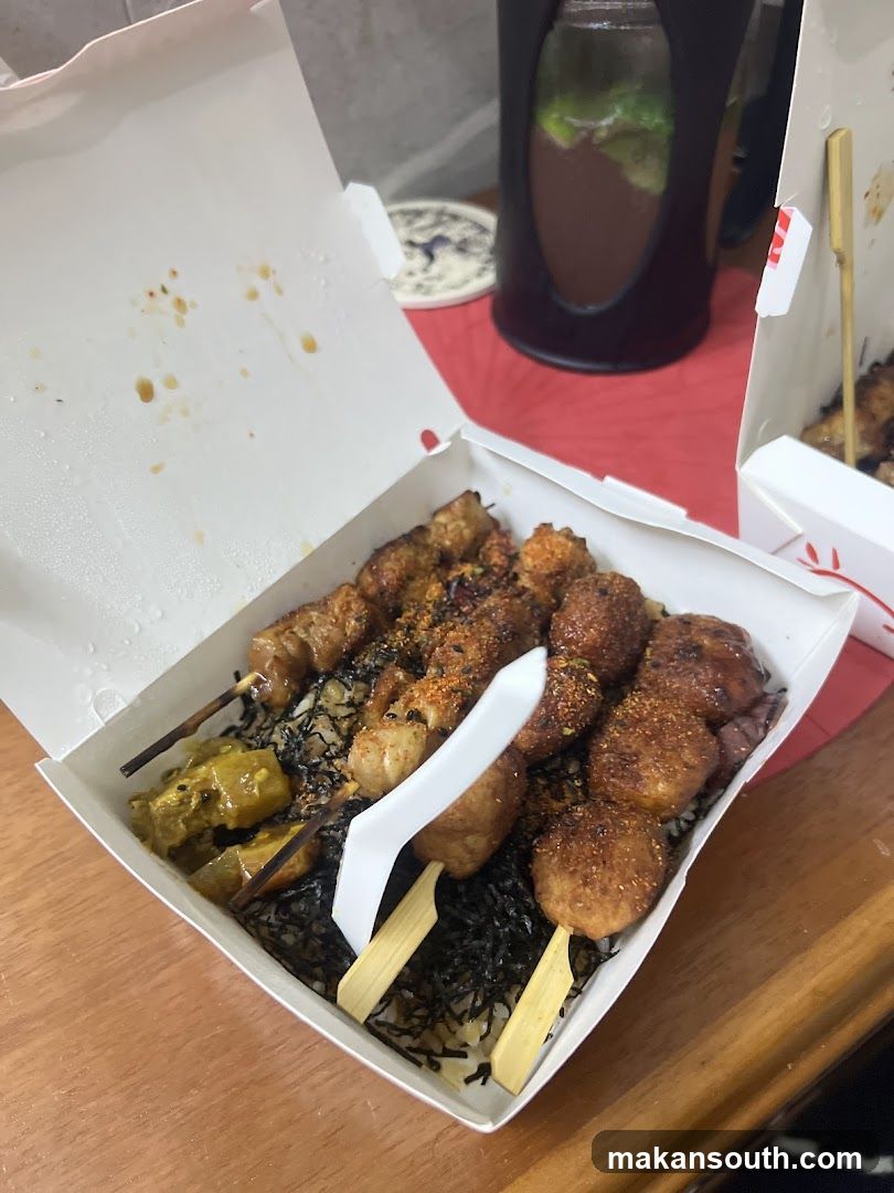 Grilled Skewers and Rice Bowl