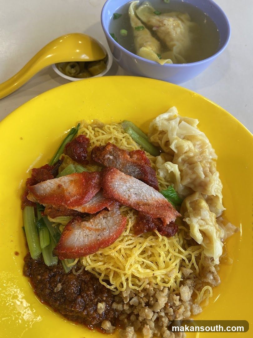 Noodle Dish with Roast Pork and Dumplings