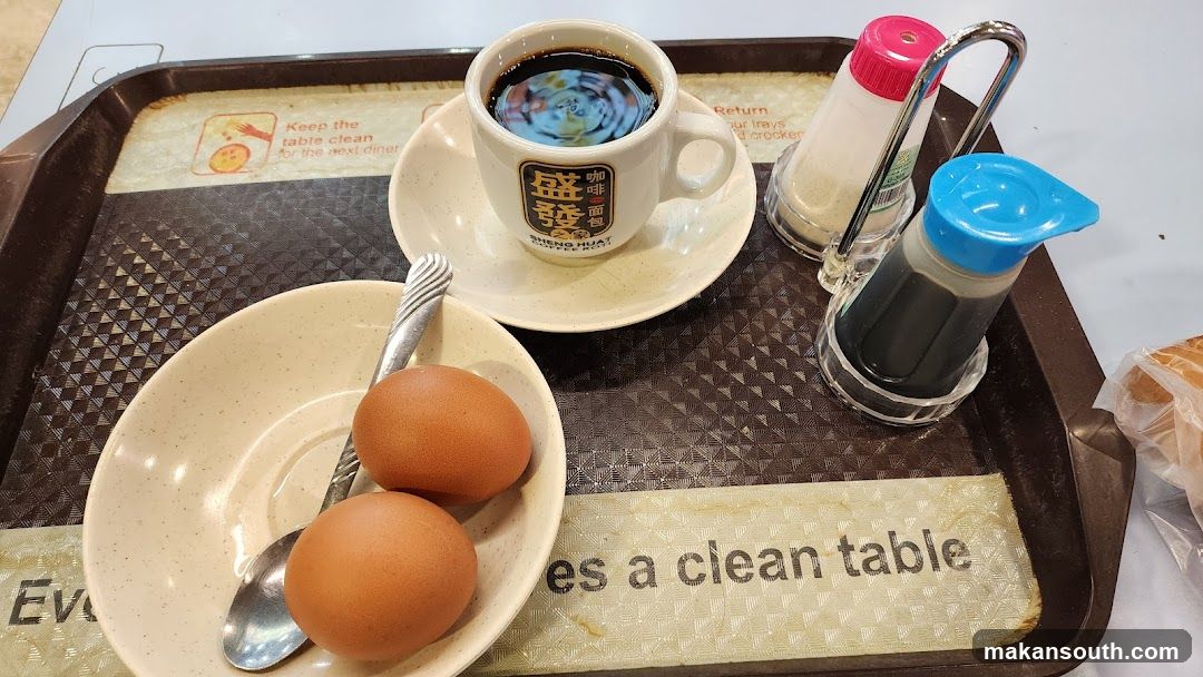 Coffeeshop Tray with Eggs and Coffee