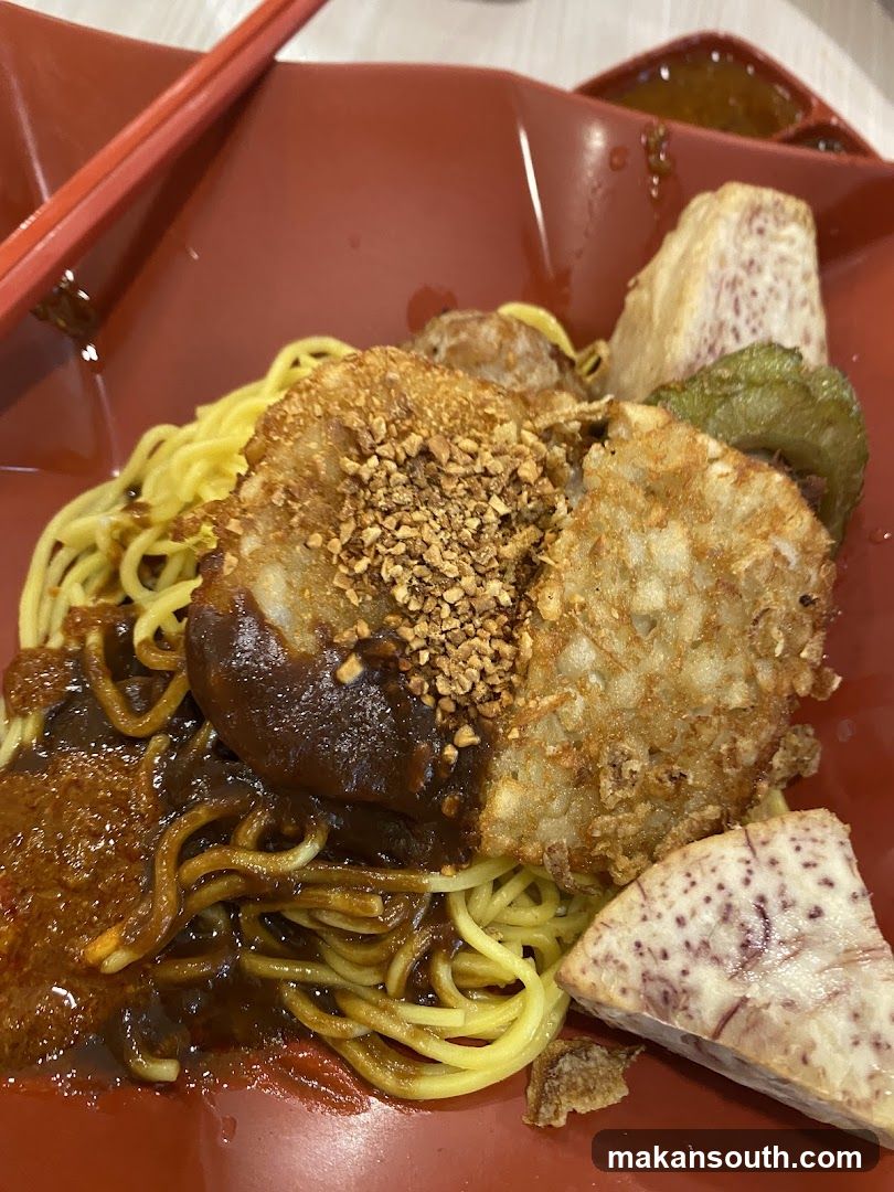 Noodle Dish with Fried Items