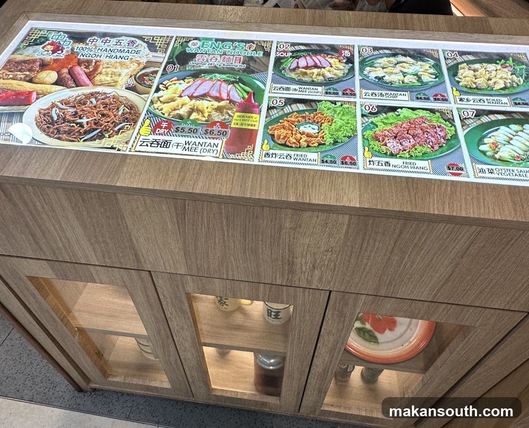 Food Menu Display on Counter