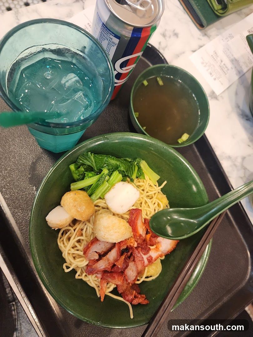 Noodle Meal with Drink and Soup