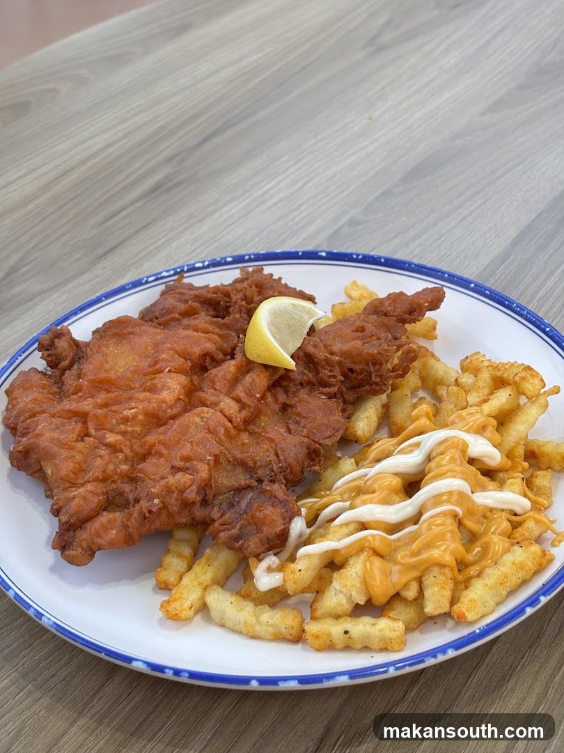 Fried Chicken and Fries with Sauce
