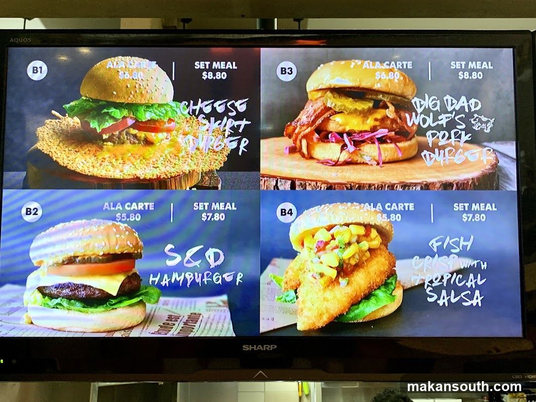 Burger and Fish Menu Display