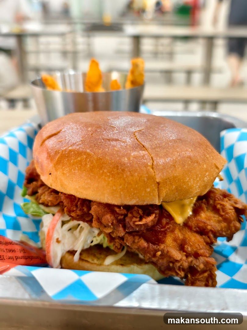 Fried Chicken Burger with Fries
