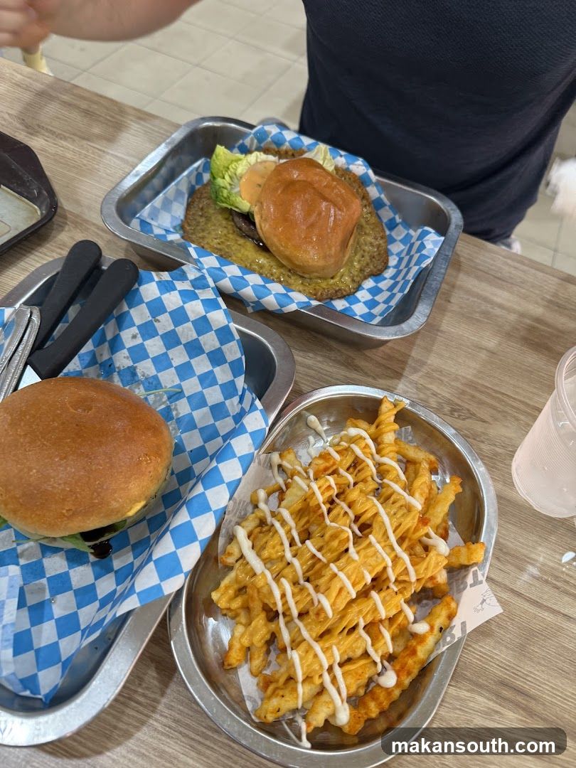 Food Tray with Burgers and Fries