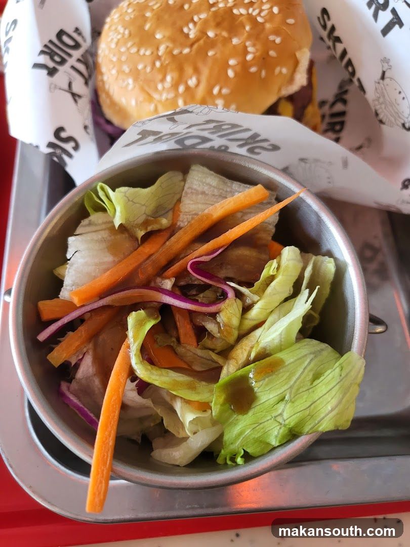 Burger and Salad Meal