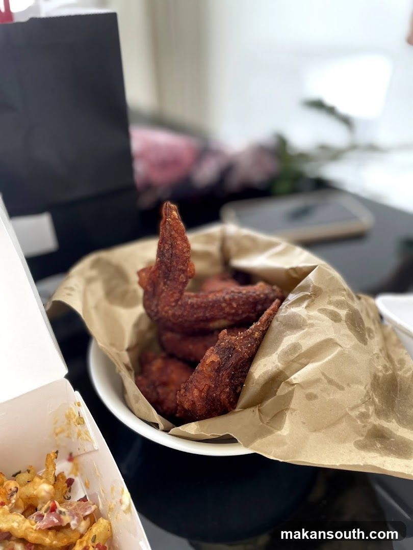 Fried Chicken Wings and Fries