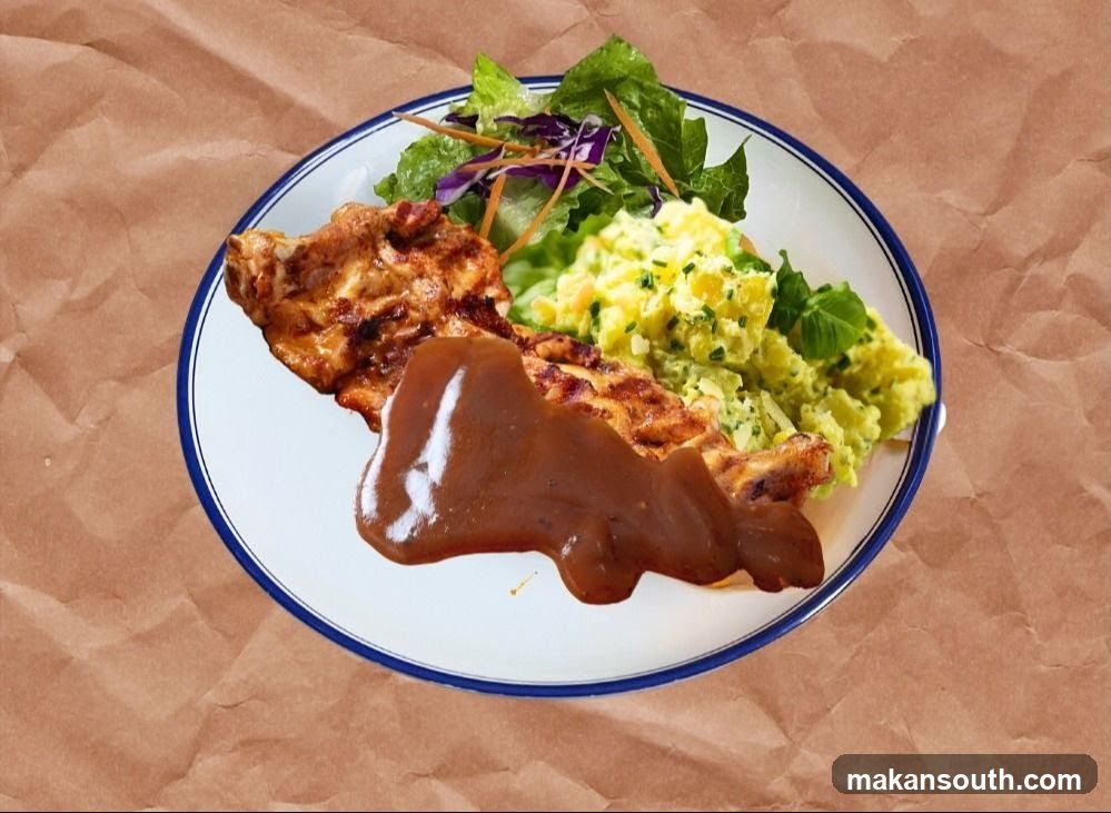 Grilled Chicken with Mashed Potatoes and Salad