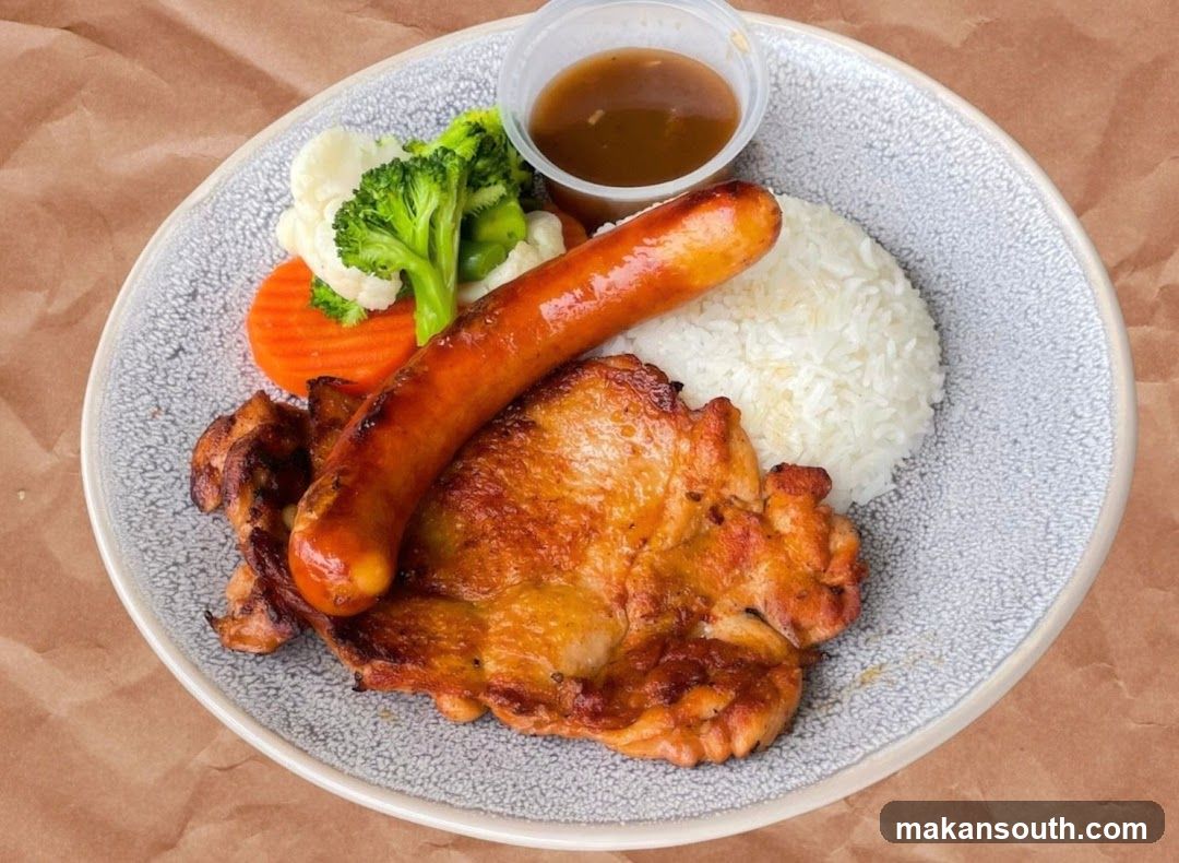 Chicken and Sausage Plate with Rice