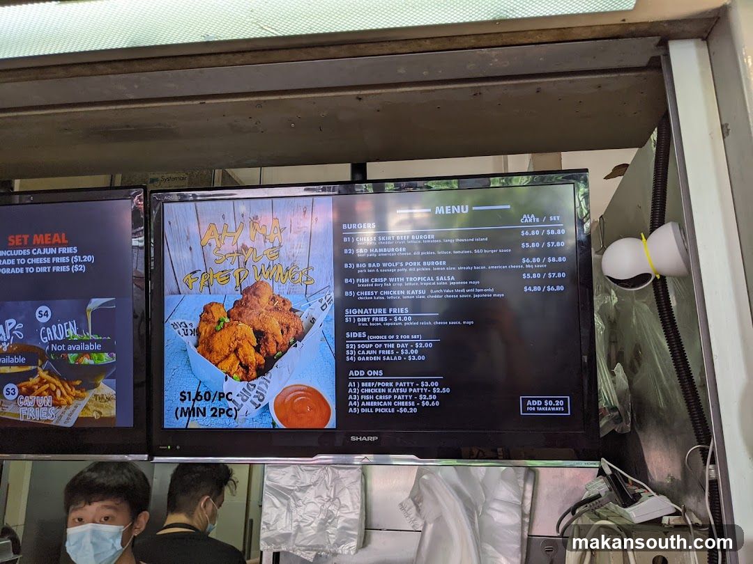 Ah Ma Style Fried Wings Menu Board