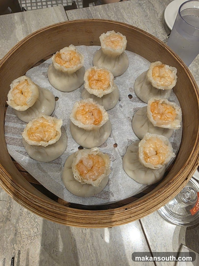 Shrimp Dumplings in a Steamer Basket