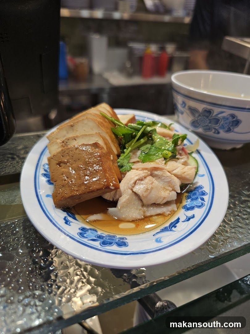 Dish with tofu and greens