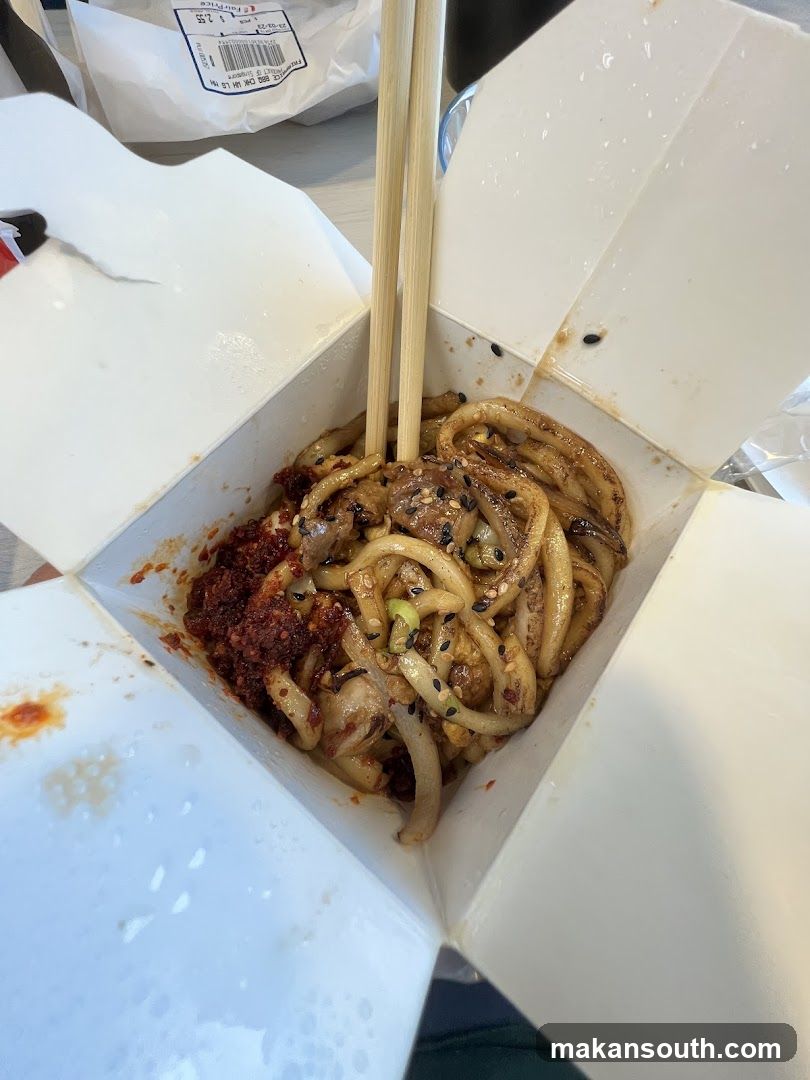 Udon Noodles in Takeout Box