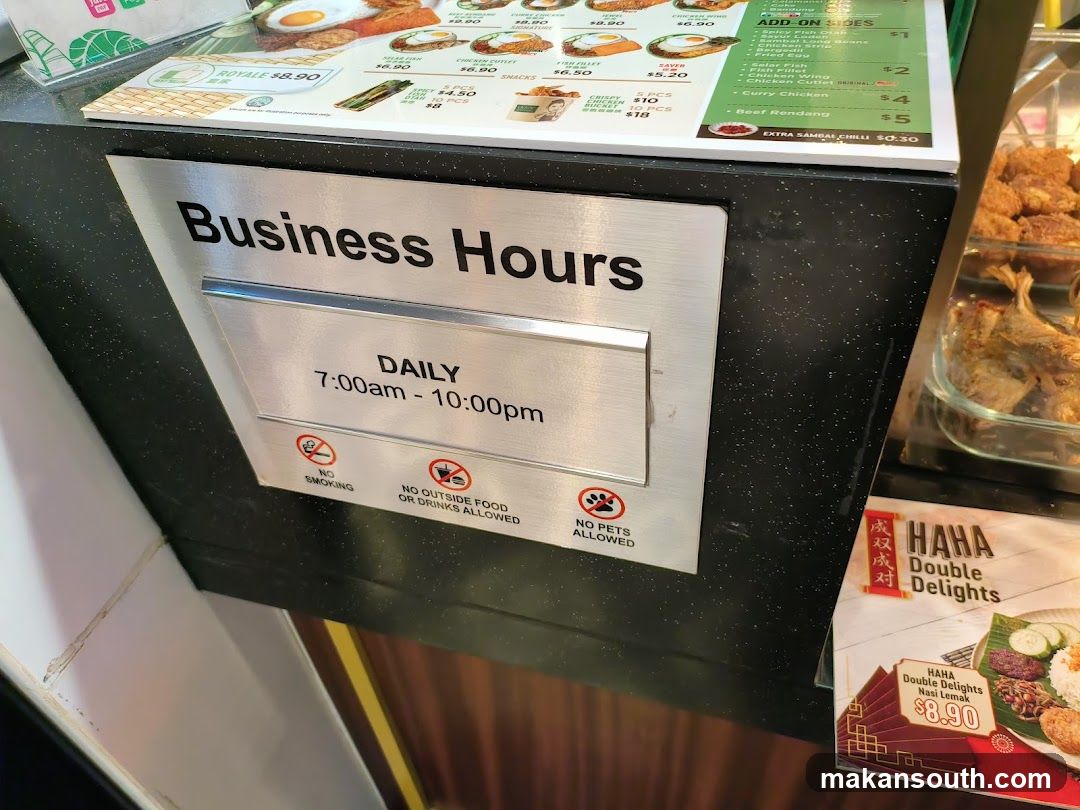 Business Hours Sign and Menu Display