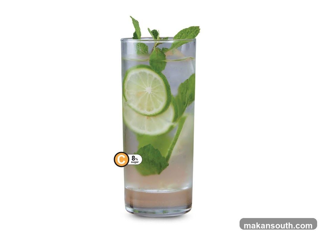 Mojito-style drink in glass