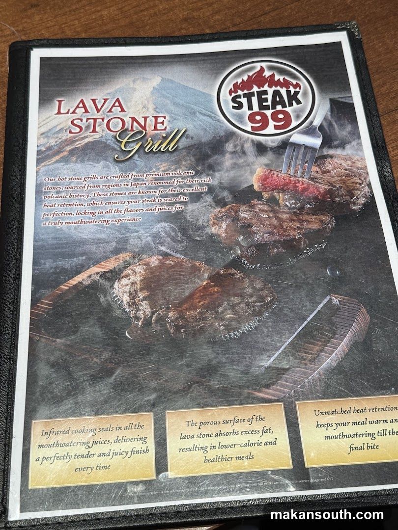 Lava Stone Grill Menu Page