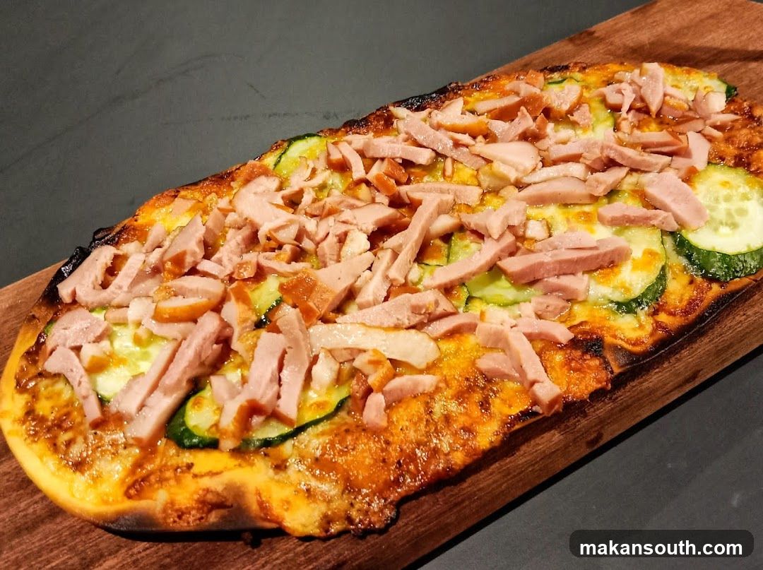 Wood-fired Pizza with Ham and Zucchini