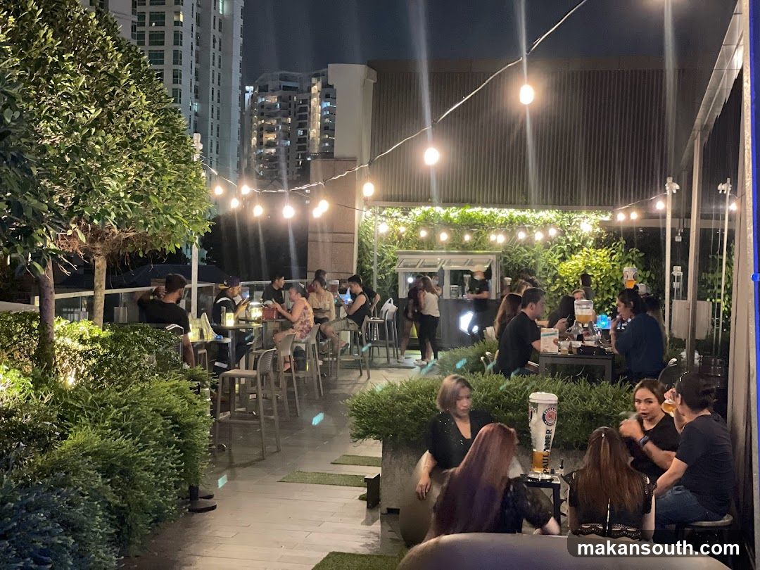 Rooftop Bar Night Scene