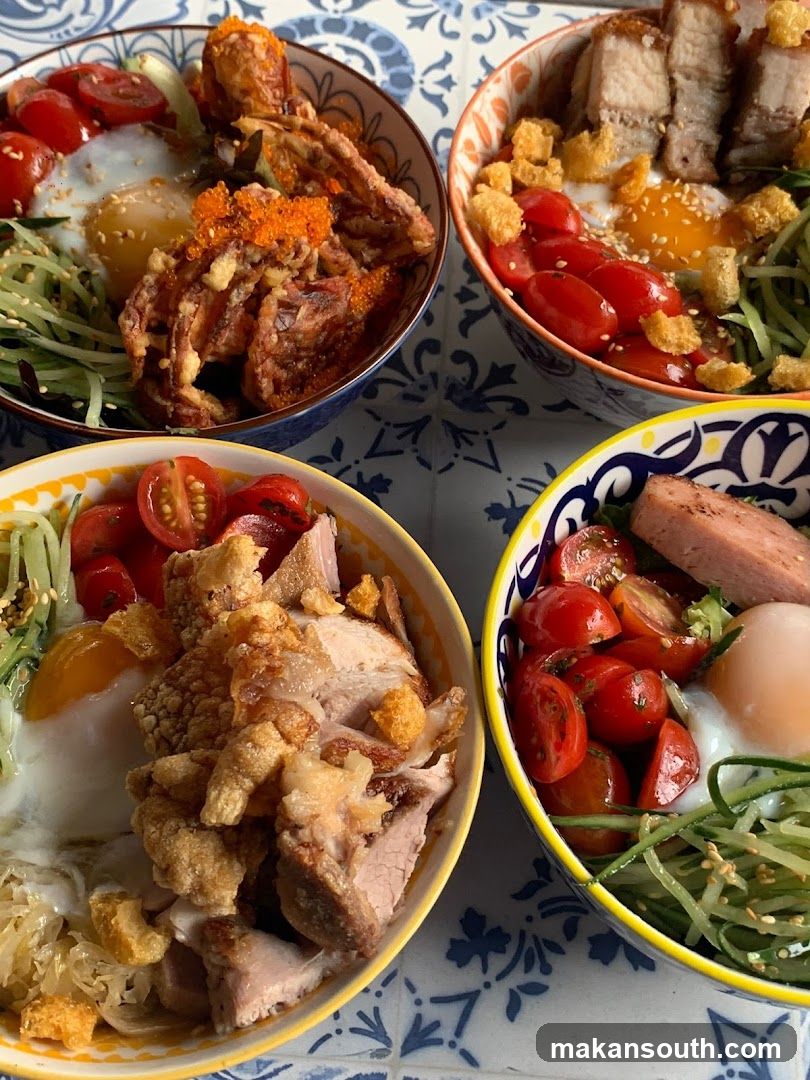 Bowl of food with toppings