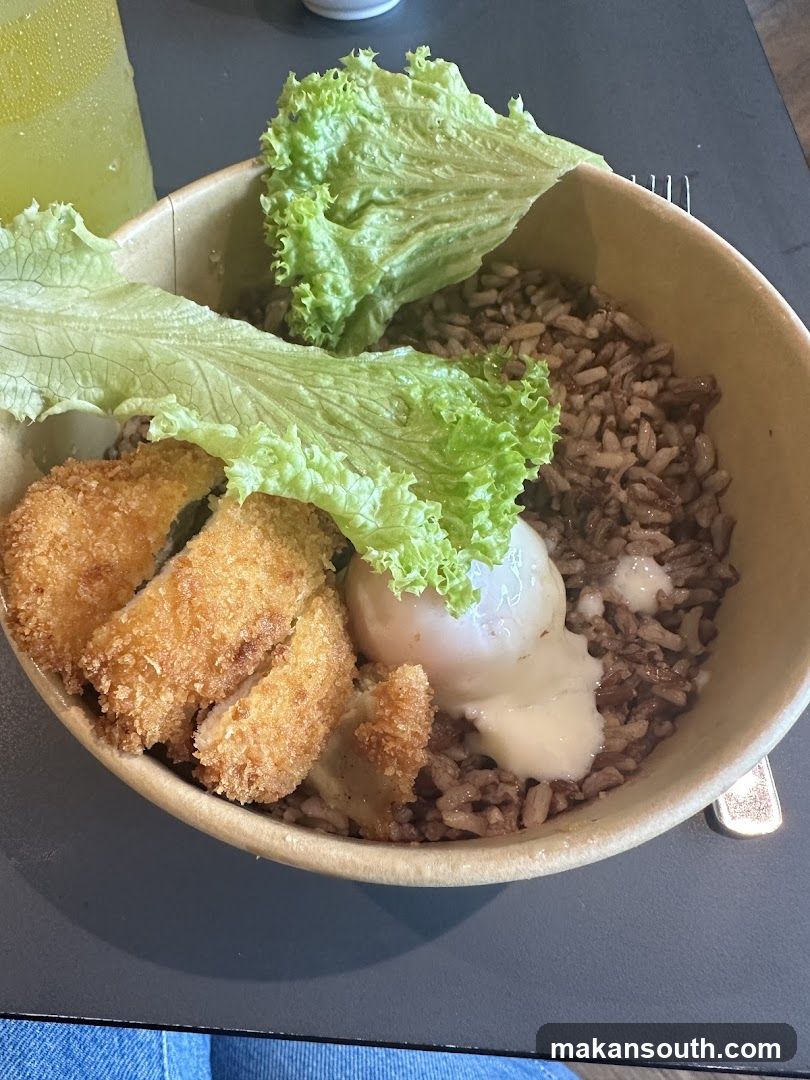 Bowl of Fried Rice with Lettuce and Egg