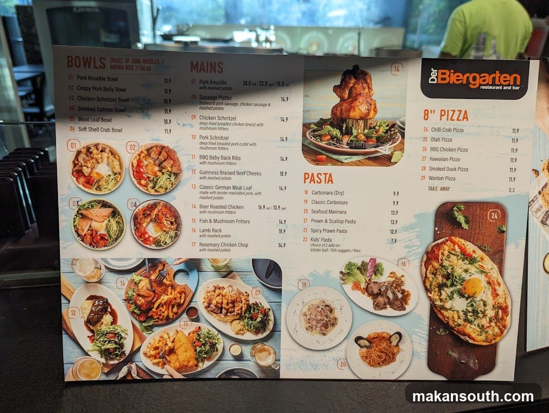 Biergarten Restaurant & Bar Menu
