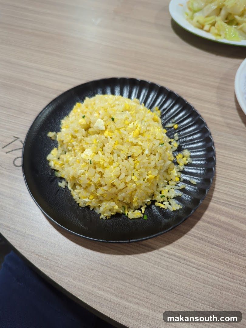 Fried Rice on Black Plate