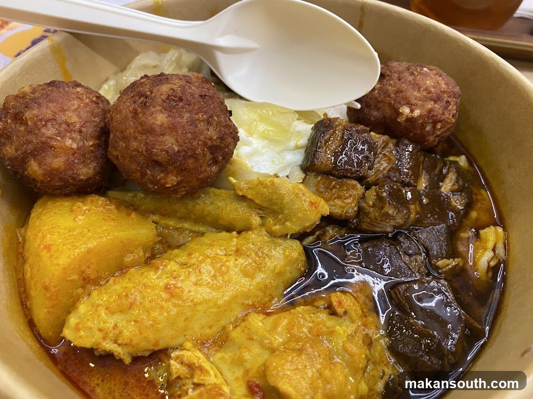 Curry Rice Bowl with Meatballs and Beef