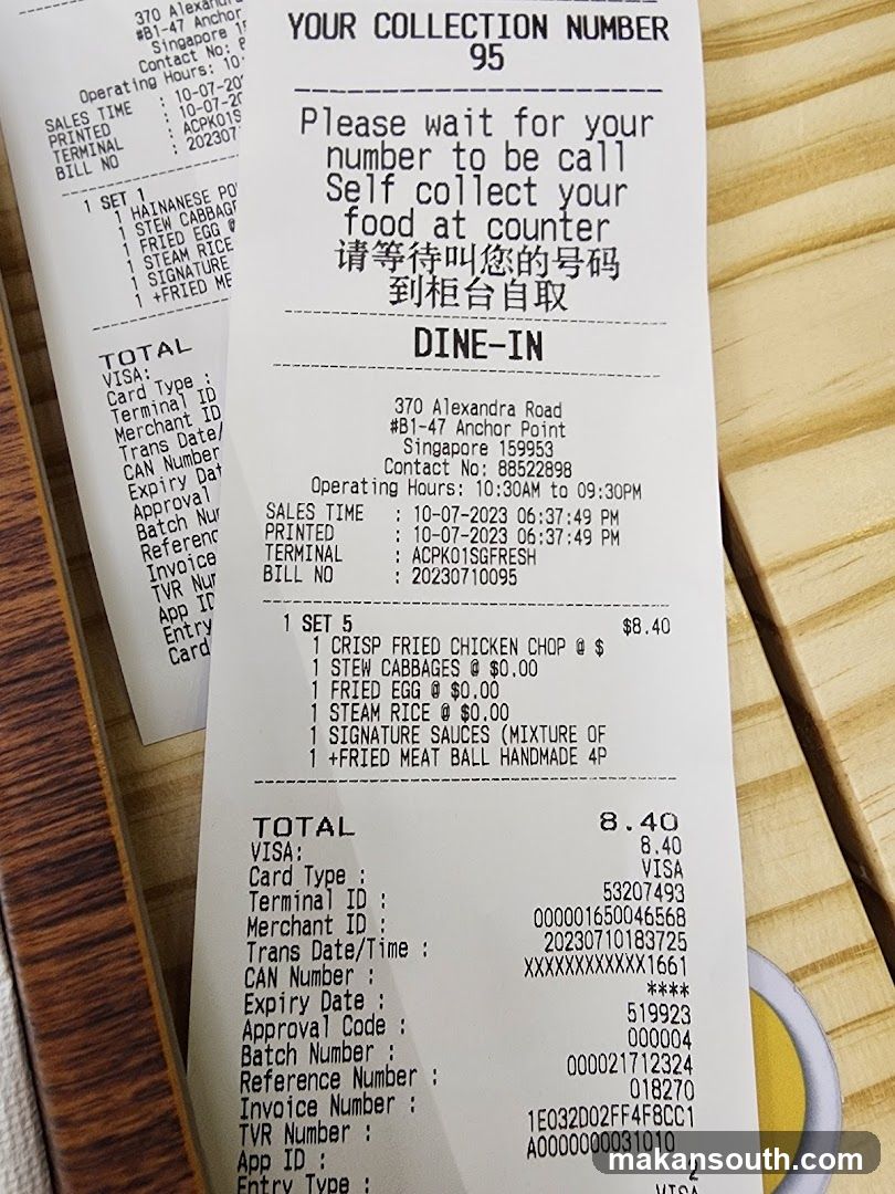 Receipt on wooden table
