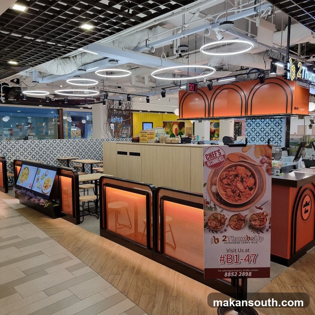 Food Court Interior with Promotional Display