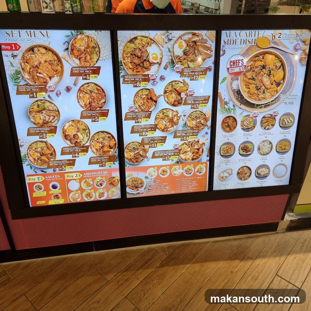 Restaurant Menu Board Display