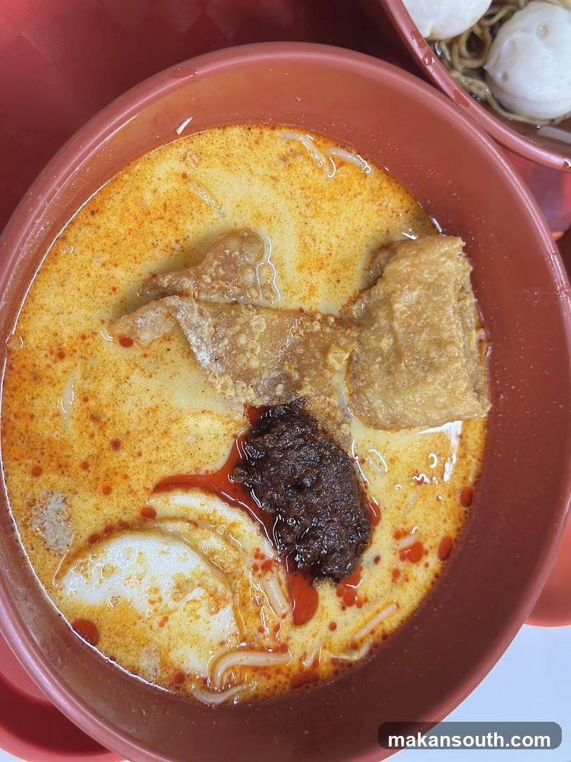 Laksa Bowl with Minced Meat and Fish Balls