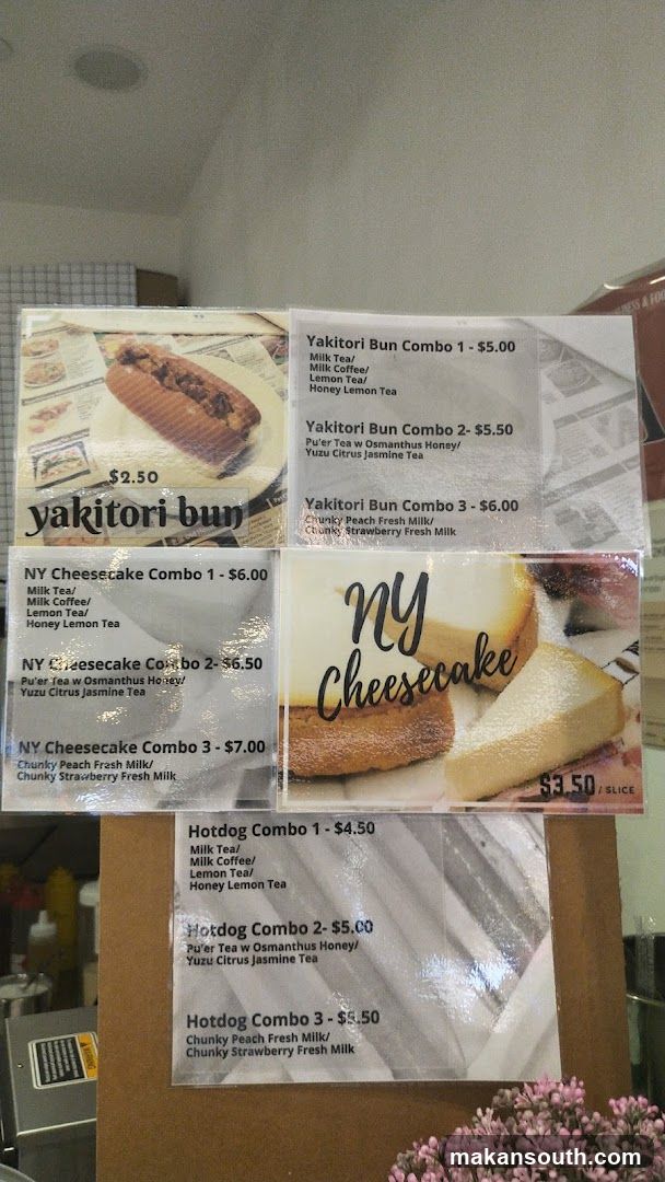 Yakitori Bun & NY Cheesecake Menu Board