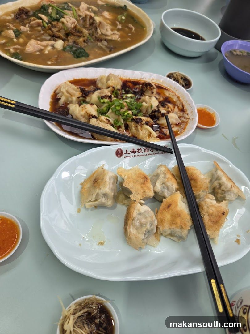 Dining Table with Dumplings and Soup