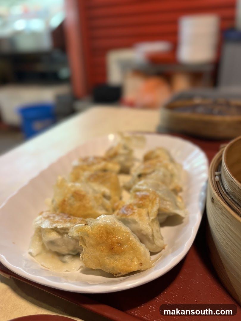 Pan-fried Dumplings on a Plate